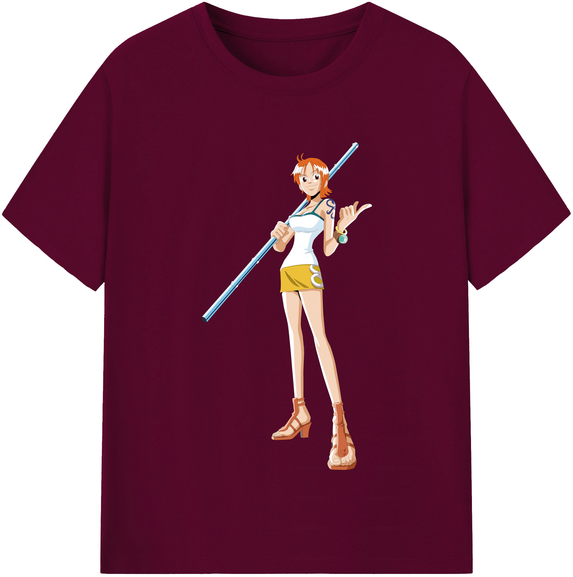 （画像用） ワンピース ナミ ONE PIECE Nami レディースカジュアルプリントTシャツ（綿100％）
